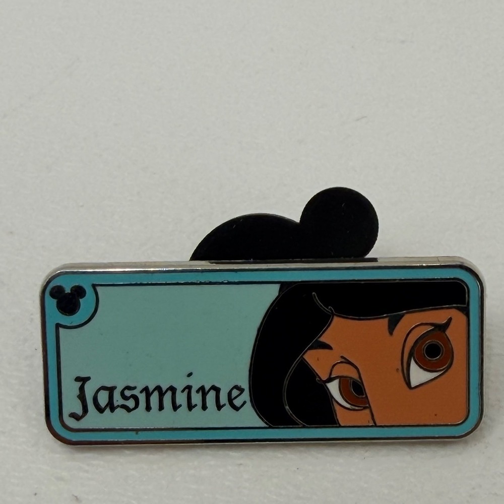 Disney Hidden Mickey 2008 Princess Jasmine Name Tag Completer Pin Aladdin